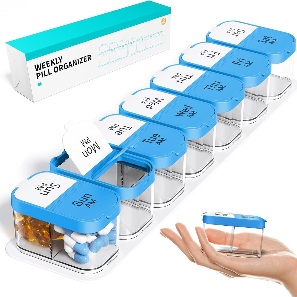 Extra-Large Weekly Pill Organizer – AM/PM 14 Compartments
