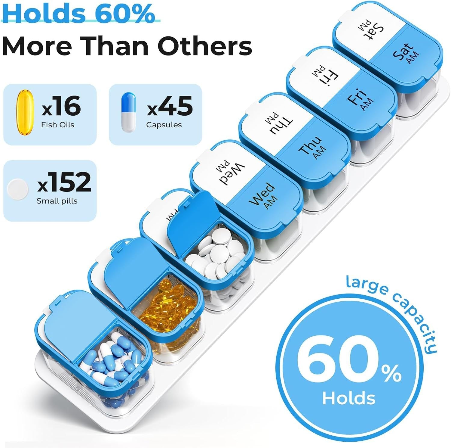 Extra-Large Weekly Pill Organizer – AM/PM 14 Compartments