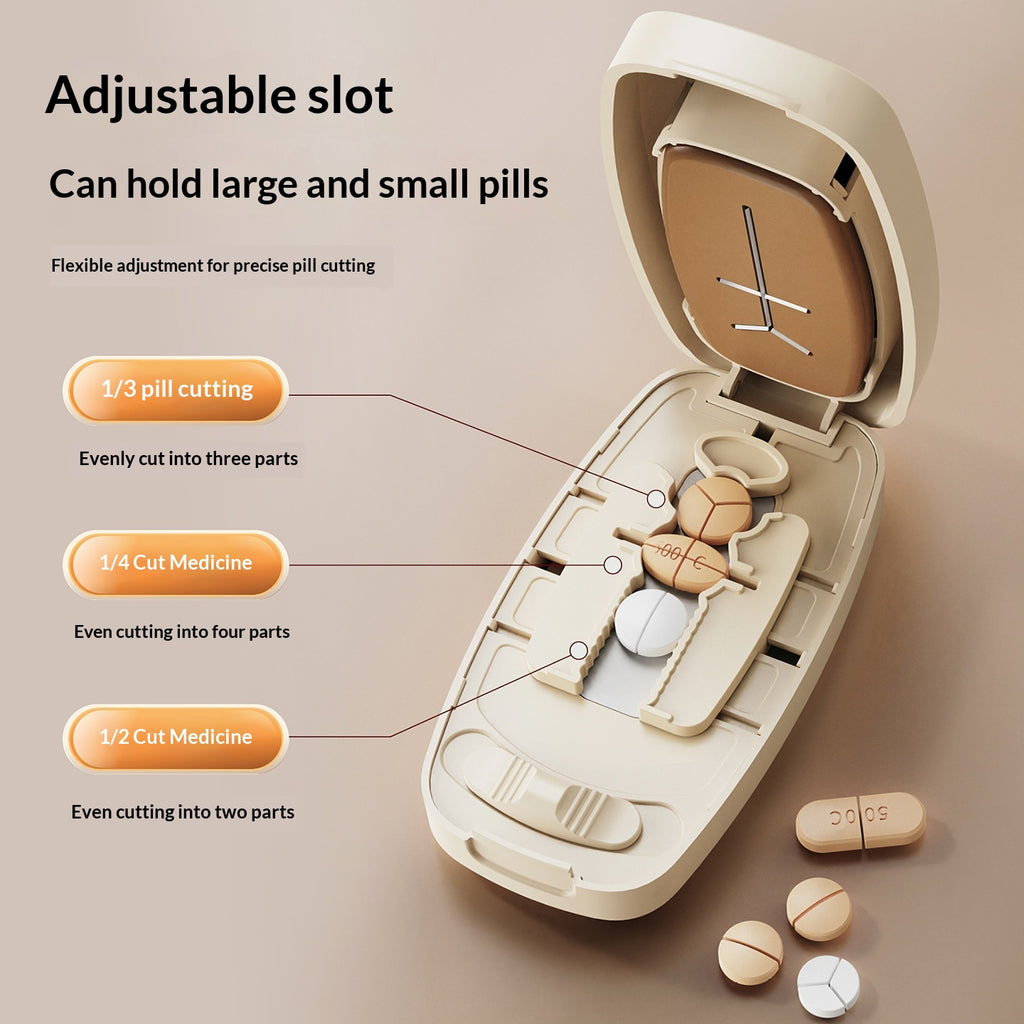 Pill Cutter & Splitter with Storage Compartment