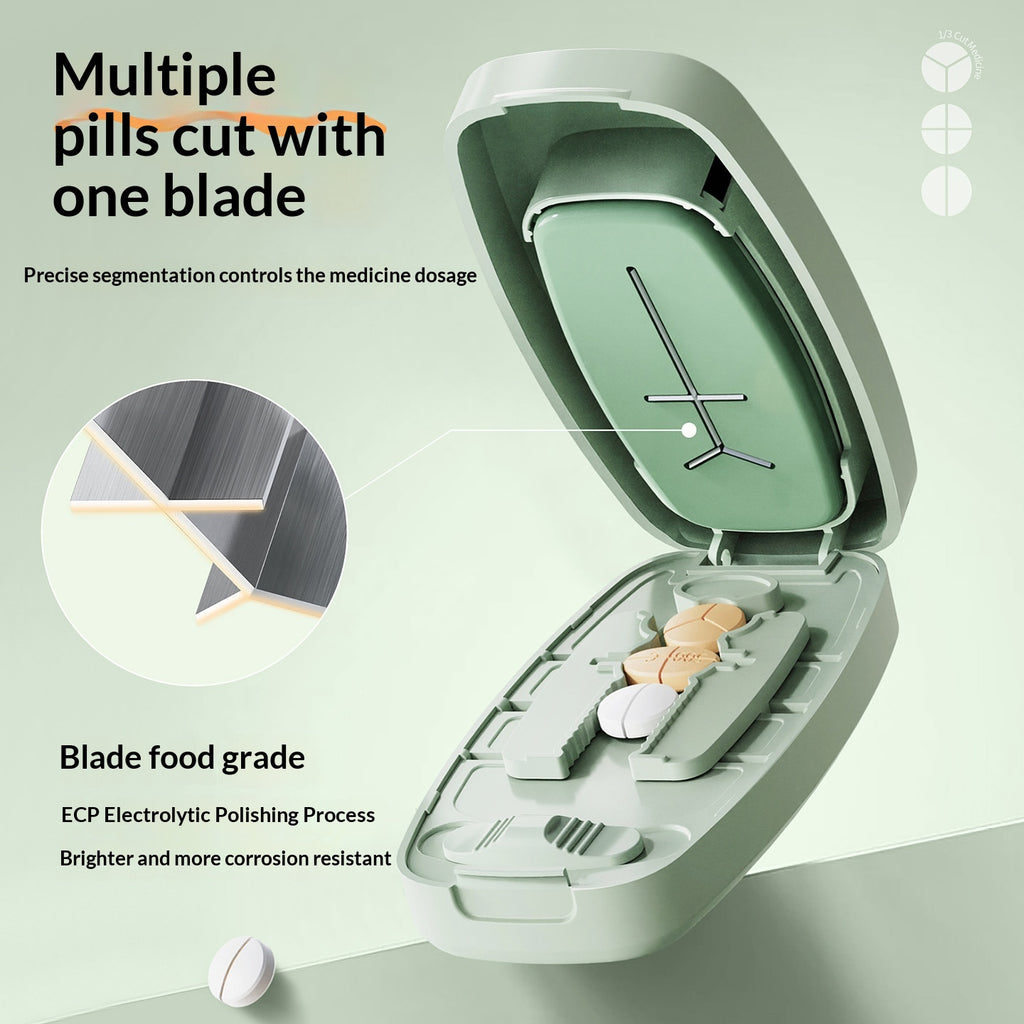 Pill Cutter & Splitter with Storage Compartment