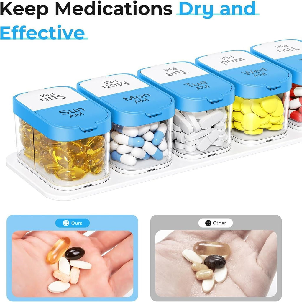 Extra-Large Weekly Pill Organizer – AM/PM 14 Compartments