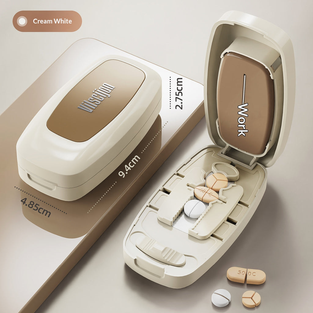 Pill Cutter & Splitter with Storage Compartment