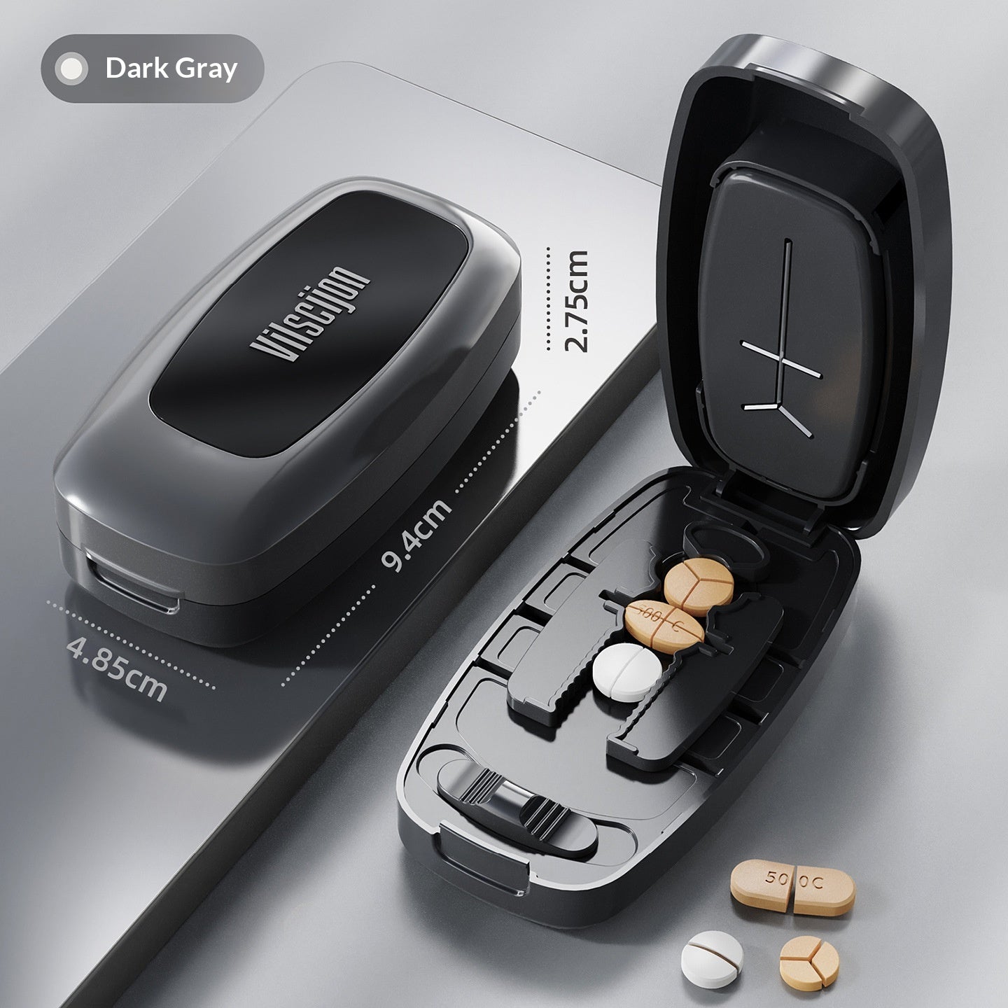 Pill Cutter & Splitter with Storage Compartment