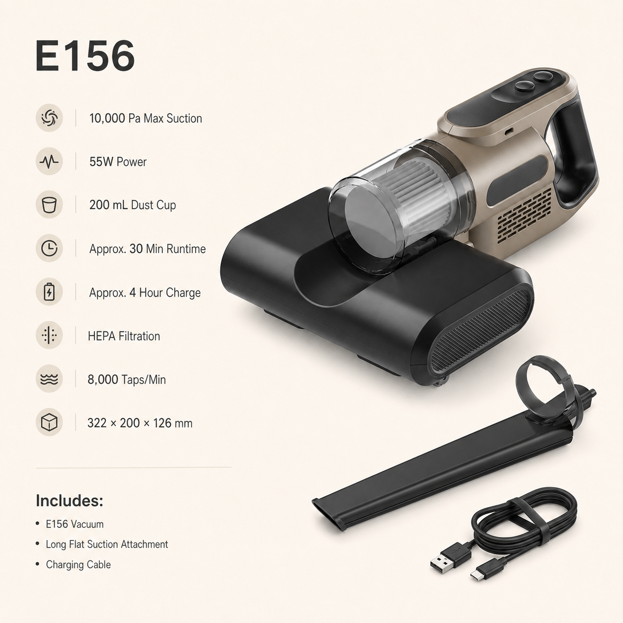 Handheld Mattress & Upholstery Vacuum