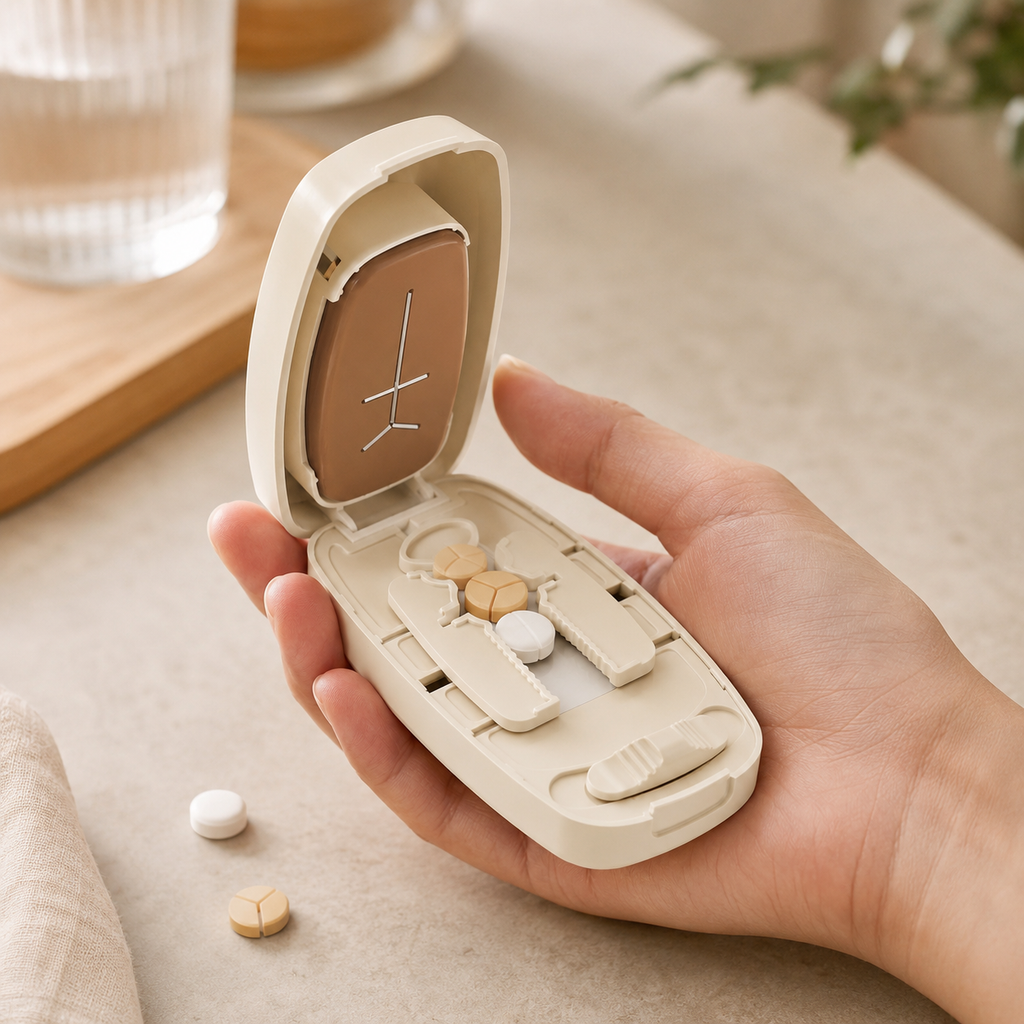 Pill Cutter & Splitter with Storage Compartment
